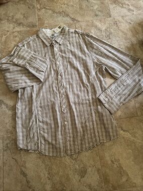 Guess Men's Brown Plaid Button-Down Shirt western ranch long sleeve XL rodeo